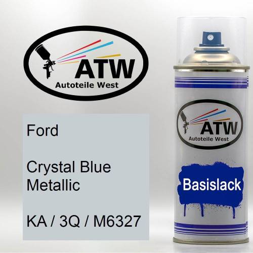 Ford, Crystal Blue Metallic, KA / 3Q / M6327: 400ml Sprühdose, von ATW Autoteile West.